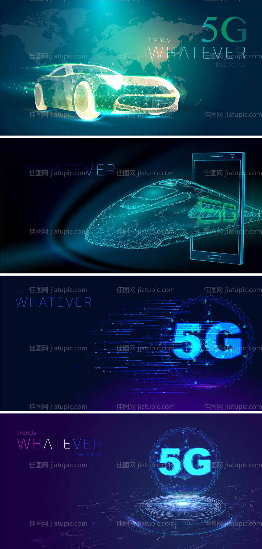 5G网络科技矢量素材-源文件