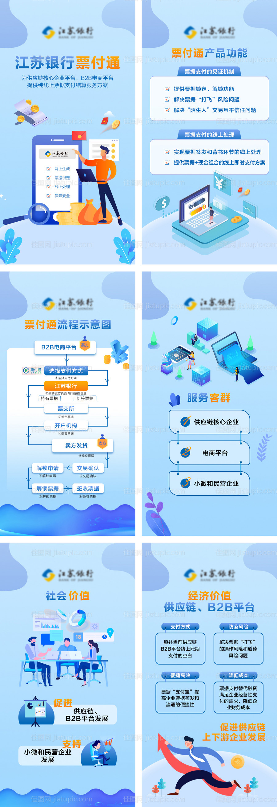 银行票付通H5系列海报-源文件